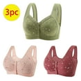 thumbnail image 1 of Utoimkio Front Closure Wireless Bras for Women 3 Pack Comfort Full Coverage Bras for Women No Underwire Everyday Bras, 1 of 9