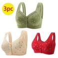 thumbnail image 1 of Utoimkio Front Closure Wireless Bras for Women 3 Pack Comfort Full Coverage Bras for Women No Underwire Everyday Bras, 1 of 6