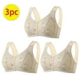 thumbnail image 1 of Utoimkio Front Closure Wireless Bras for Women 3 Pack Comfort Full Coverage Bras for Women No Underwire Everyday Bras, 1 of 4