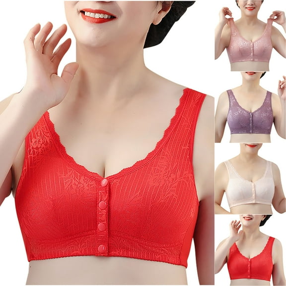 Utoimkio Front Closure Wireless Bras for Women Comfort Full Coverage Bras for Women No Underwire Everyday Bras