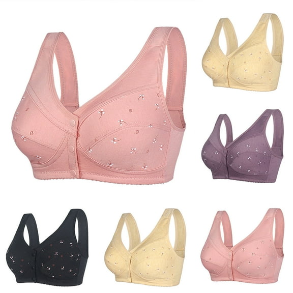 Utoimkio Front Closure Wireless Bras for Women Comfort Full Coverage Bras for Women No Underwire Everyday Bras