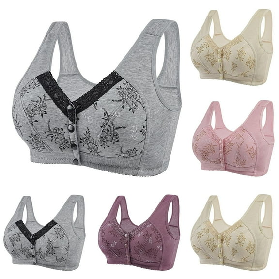 Utoimkio Front Closure Wireless Bras for Women Plus Size Comfort Full Coverage Bras for Women No Underwire Everyday Bras