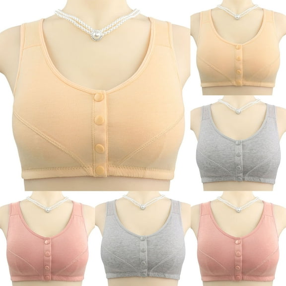 Utoimkio Front Closure Wireless Bras for Women Plus Size Comfort Full Coverage Bras for Women No Underwire Everyday Bras