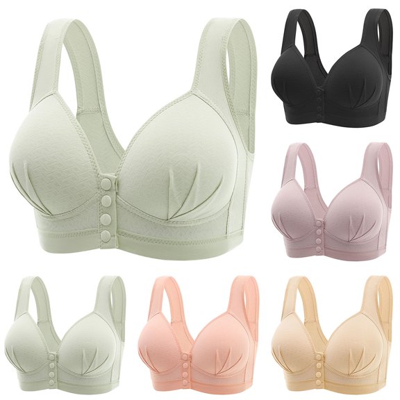 Utoimkio Front Closure Wireless Bras for Women Plus Size Comfort Full Coverage Bras for Women No Underwire Everyday Bras