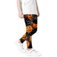 thumbnail image 1 of Utoimkio Girls Halloween Pumpkin Printed Stretch Leggings Soft Comfortable Ankle Length Pants Leggings for Kid Little Girls 3-8 Years, 1 of 4