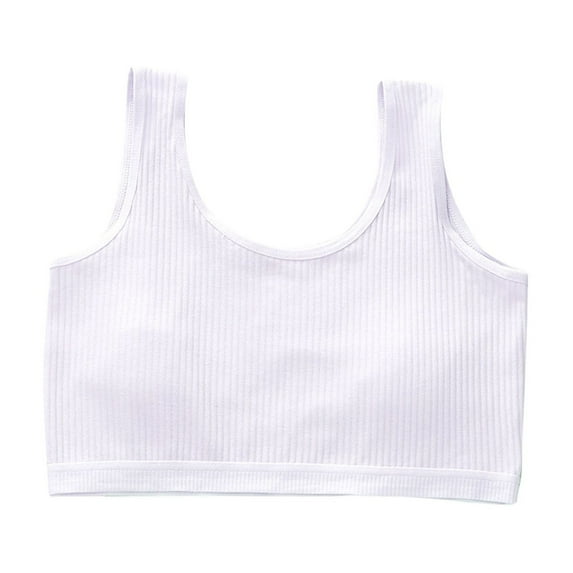Utoimkio Girls Sports Bras Solid Color Crop Tops for Kids,Training Bra Cute Crop Tops for Girls Cami Bra 13-17 Years