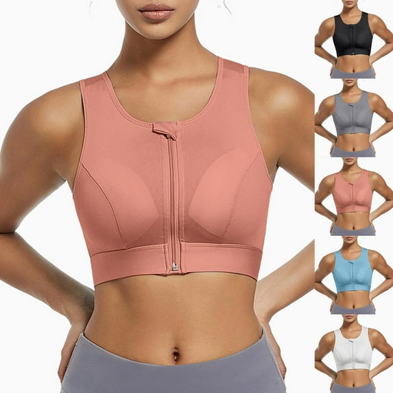 Utoimkio High Impact Sports Bras for Women Front Zipper Athletic Tank Tops Workout Gym Activewear Bras for Women