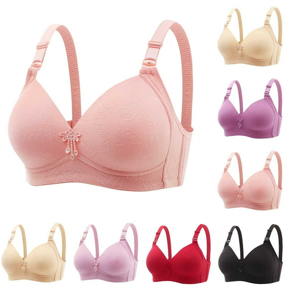 Utoimkio High Support Wireless Bras for Women Full Coverage Comfort Breathable Push Up Bras for Women No Underwire Everyday Bras