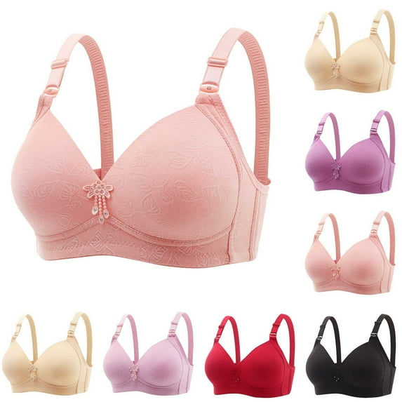 Utoimkio High Support Wireless Bras for Women Full Coverage Comfort Breathable Push Up Bras for Women No Underwire Everyday Bras