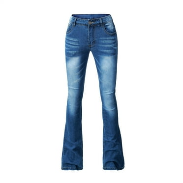 Utoimkio Clearance High Waisted Bell Bottom Jeans for Women Flare Stretch Wide Leg Denim Pants for Women
