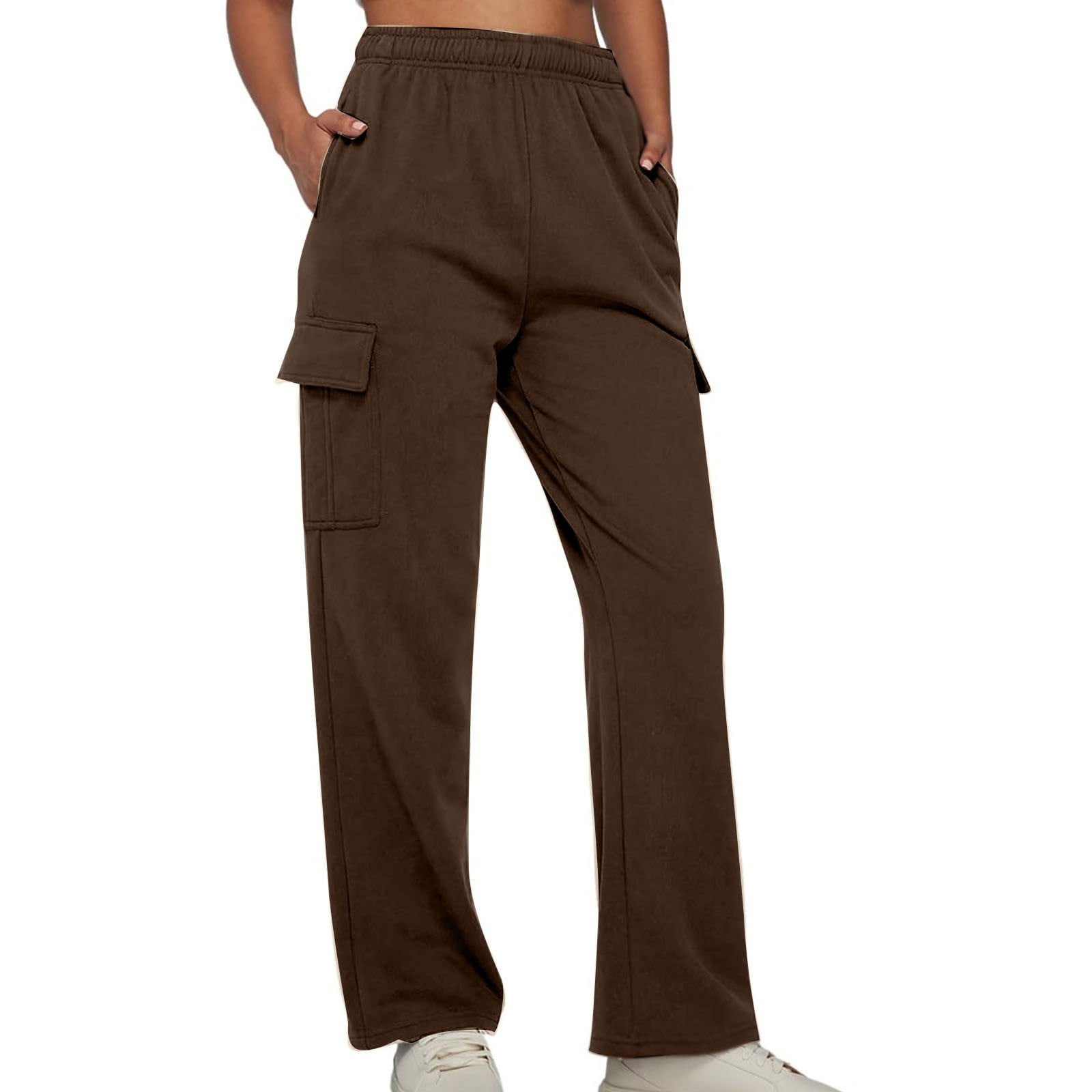Skpblutn Women's Parachute Pants With 4 Pockets High Rise