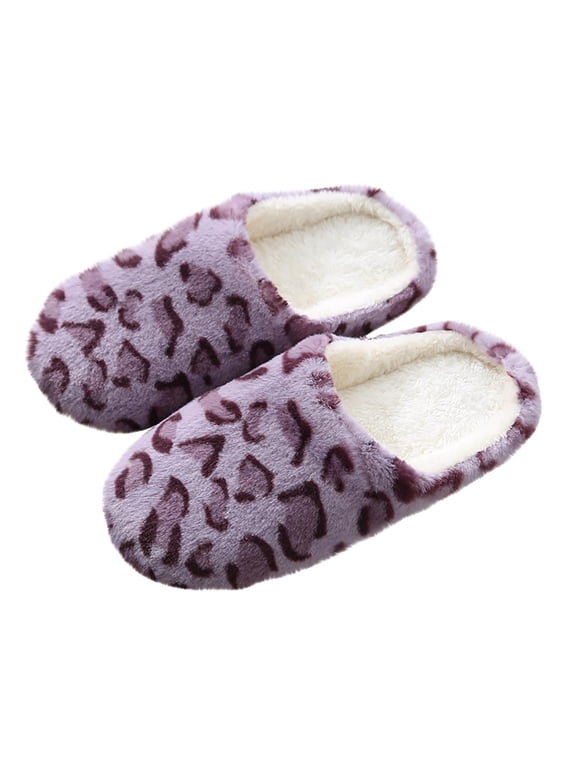House Fuzzy Slippers for Women Slip On Winter Casual Plush Slide Sandals for Women Comfortable Warm Plush Flat Slippers