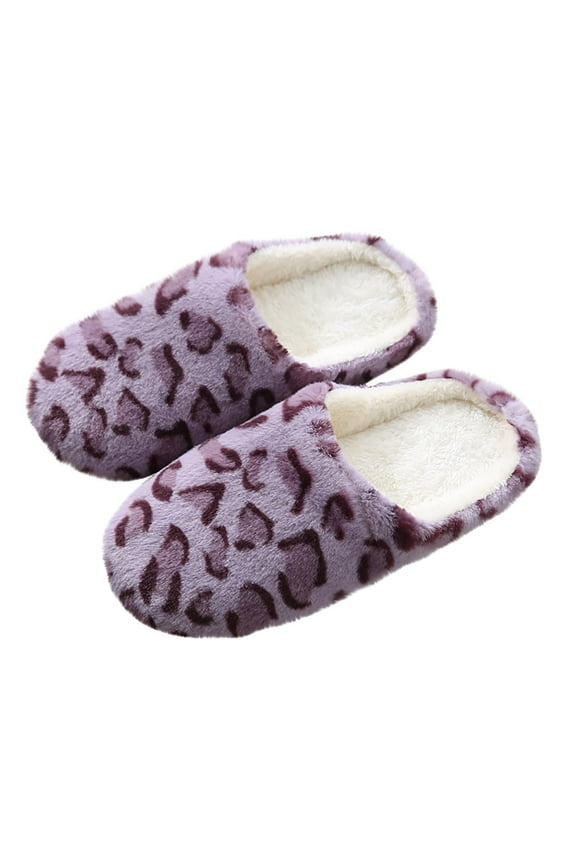 House Fuzzy Slippers for Women Slip On Winter Casual Plush Slide Sandals for Women Comfortable Warm Plush Flat Slippers