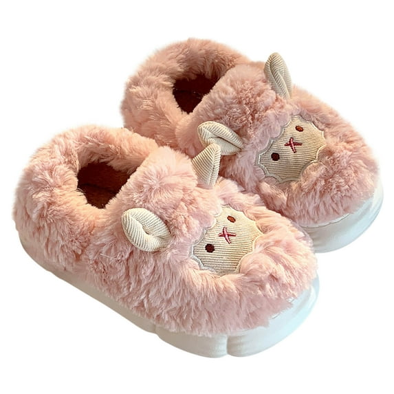 Utoimkio Clearance House Slippers for Women Fall/Winter Cute Animals Cotton Slippers with Heel Shoes Non Slip Plush Slippers
