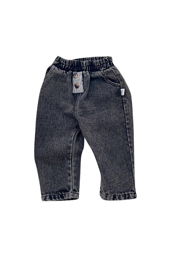 Infant Boy Girls Casual Loose Jeans Elastic Waisted Denim Pants for Baby Boy Girls