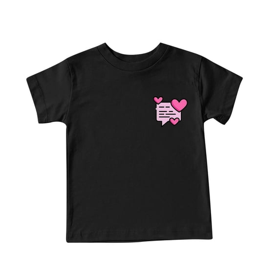 Utoimkio Kids Boys Girls Casual Heart Print Short Sleeve T-Shirts Summer Casual Crewneck Tee Tops for Boys Girls 4-16 Years