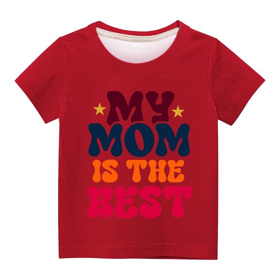 Utoimkio Kids Boys Girls Casual Print Short Sleeve T-Shirts Summer Casual Crewneck Tee Tops for Boys Girls 3-14 Years
