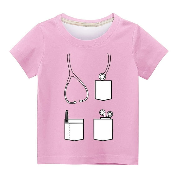 Utoimkio Kids Boys Girls Casual Print Short Sleeve T-Shirts Summer Casual Crewneck Tee Tops for Boys Girls 3-14 Years