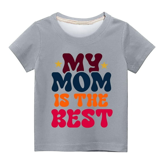 Utoimkio Kids Boys Girls Casual Print Short Sleeve T-Shirts Summer Casual Crewneck Tee Tops for Boys Girls 3-14 Years