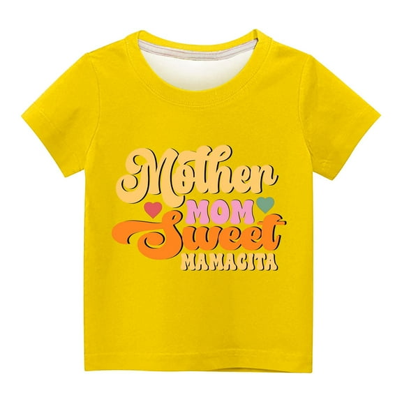 Utoimkio Kids Boys Girls Casual Print Short Sleeve T-Shirts Summer Casual Crewneck Tee Tops for Boys Girls 3-14 Years