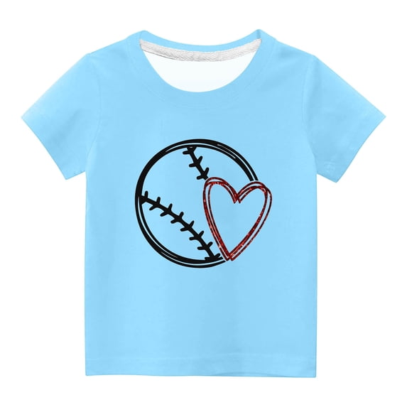 Utoimkio Kids Boys Girls Casual Print Short Sleeve Tops Crewneck T-Shirts Summer Casual Tee Tops for Boys Girls 3-14 Years