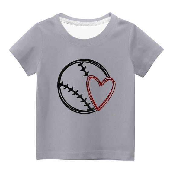 Utoimkio Kids Boys Girls Casual Print Short Sleeve Tops Crewneck T-Shirts Summer Casual Tee Tops for Boys Girls 3-14 Years