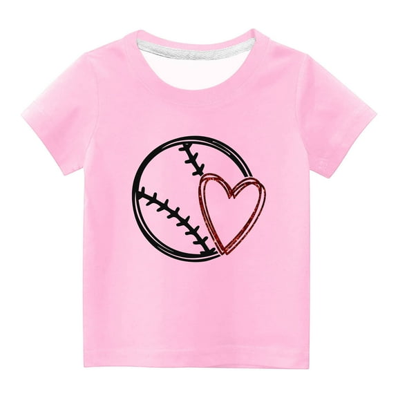 Utoimkio Kids Boys Girls Casual Print Short Sleeve Tops Crewneck T-Shirts Summer Casual Tee Tops for Boys Girls 3-14 Years