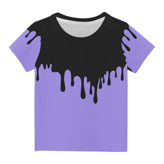 Utoimkio Kids Boys Girls Casual Short Sleeve Tops Crewneck T-Shirts Summer Casual Tee Tops for Boys Girls 3-14 Years