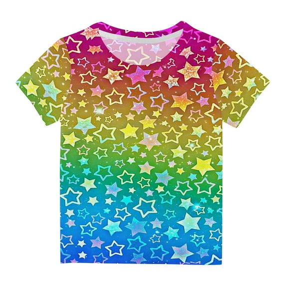 Utoimkio Kids Boys Girls Tie Dye Short Sleeve T-Shirts Summer Casual Crewneck Tee Tops for Boys Girls 3-14 Years Old