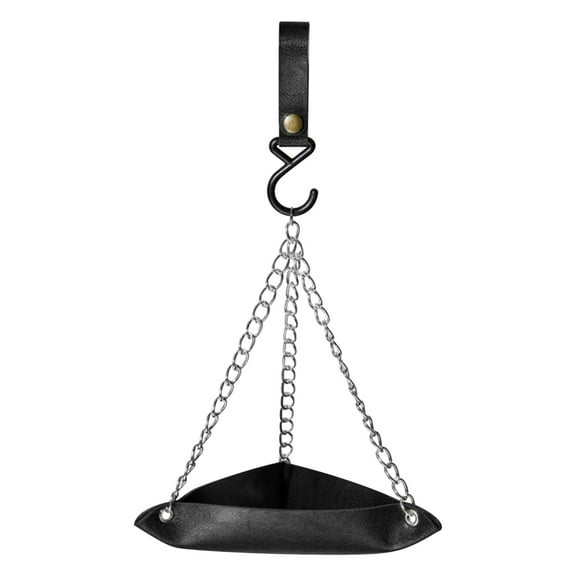 Utoimkio Leather Hanging Bird Feeder Tray,Bird Feeding Tray Seed Tray Platform with Chains Outdoor Garden Decoration for Hanging Wild Backyard Attracting Birds
