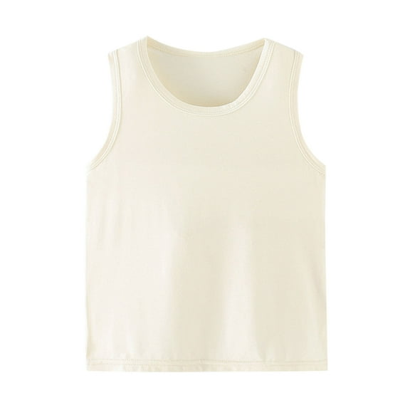 Utoimkio Little Boys Girls Solid Sleeveless Tank Tops Shirts Crewneck Vest for Boys Girls 2-12 Years