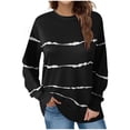 thumbnail image 1 of Utoimkio Long Sleeve Shirts for Women Plus Size Casual Striped Crewneck Loose Fit Pullover Shirts Tops for Women, 1 of 6