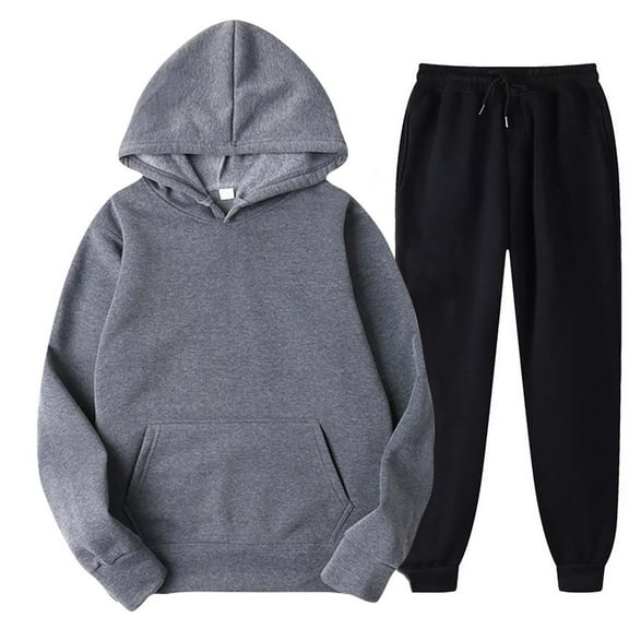 Utoimkio Men's and Women's Hooded Athletic Tracksuit Casual 2 Pieces Sweatsuit Set Solid Color Hoodies and Sweatpants Set Fall Winter Outfits