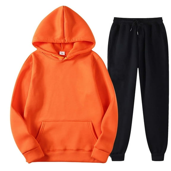 Utoimkio Men's and Women's Hooded Athletic Tracksuit Casual 2 Pieces Sweatsuit Set Solid Color Hoodies and Sweatpants Set Fall Winter Outfits