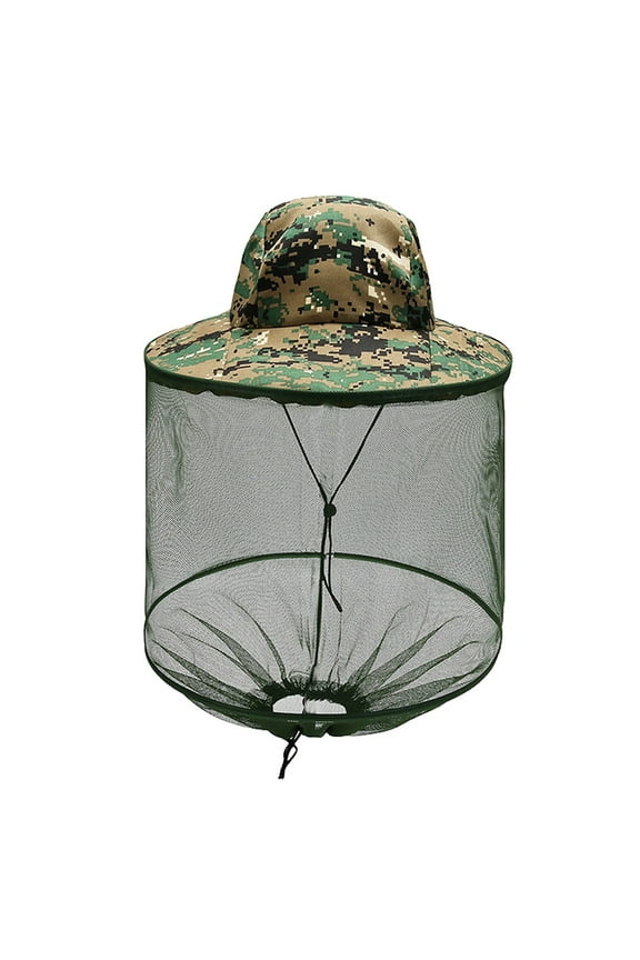 Mosquito Head Net Bee Hat with Face Cover Hidden Net Mesh Hat Protecting Sun Fishing Hat