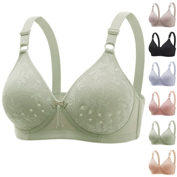 Utoimkio Plus Size Bras for Women Front Closure Bras Push Up Bra No Underwire Plus Size Front Button Bras for Women