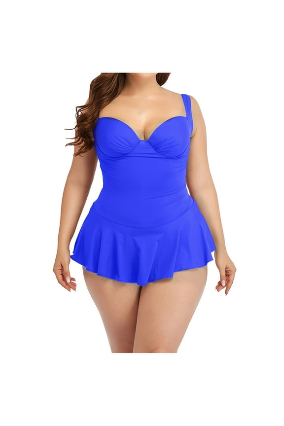 Plus Size One Piece Swimsuit for Women Tummy Control Halter One Piece Bathing Suit for Women Summer Beach Swimwear