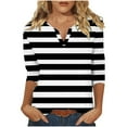 thumbnail image 1 of Utoimkio Plus Size Tops for Women 3/4 Sleeve V Neck T Shirts Spring Fall Casual Floral Print Tee Blouses for Women, 1 of 5