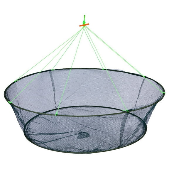 Utoimkio Portable Prawn Bait Crab Shrimp Net Drop,Landing Fishing Pier Harbour Pond 31.5" Folding Fishes Net Perfect for Keeping Fishes Minnows Crab Lobsters