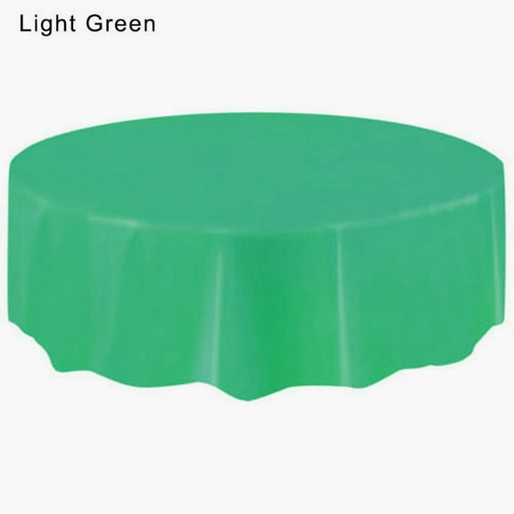 Utoimkio Round Disposable Tablecloth Waterproof Table Cover Plastic Party Tablecloth,Diameter 83 Inch Household Table Cloth for Dining Table,Parties & Camping,etc