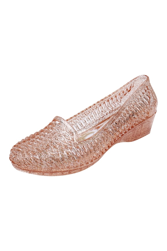 Slide Sandals for Women Summer Flat Heel Sandals Soft Sole Clear Crystal Casual Outwear Shoes