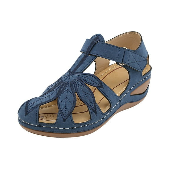 Utoimkio Clearance Slide Sandals for Women Women's Sandals with Arch Support Summer Casual Comfortable Hollow Out Wedge Sandals