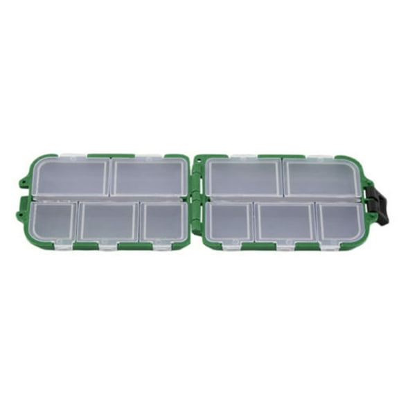 Utoimkio Small Hard Fishing Tackle Box Fishing Accessories,Portable Case Hooks Lure Baits Storage Box Containers for Storing Swivels Jigs Hooks Sinker,10 Compartments