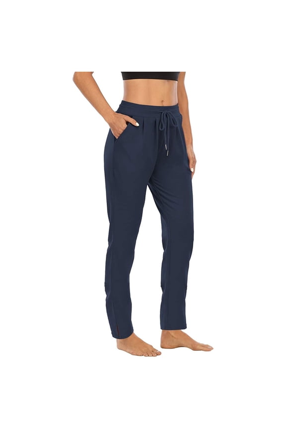 Straight Leg Sweatpants for Women Casual Drawstring High Waisted Loose Jogger Sweat Pants Long Trousers for Women with Pockets