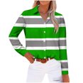 thumbnail image 1 of Utoimkio Striped Button Down Shirts for Women Long Sleeve Regular Fit Stretch Work Blouses Tops for Women, 1 of 4