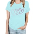thumbnail image 1 of Utoimkio T Shirts for Women Valentine's Day Heart Print Shirts for Women Casual Loose Fit Summer Short Sleeve Tee Blouse Tops for Women, 1 of 5