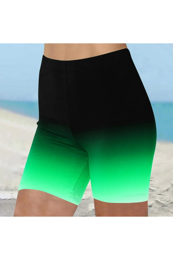 Tie Dye Print Workout Shorts for Women High Waisted Stretch Biker Shorts for Women Summer Yoga Running Athletic Shorts