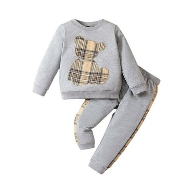 Utoimkio Clearance Toddler Baby Boy Girl Fall Outfits Long Sleeve Crewneck Sweatshirt & Jogger Pants Set 2Pcs Fall Winter Clothes