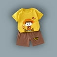 thumbnail image 1 of Utoimkio Clearance Toddler Baby Boy Girls 2Pcs Summer Outfits Kids Cute Print Clothes Short Sleeve T-Shirt Tops & Shorts Two Piece Set, 1 of 3