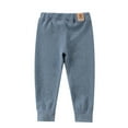 thumbnail image 1 of Utoimkio Toddler Baby Boy Girls Cotton Lined Leggings Solid Color Pajama Pants Footless Elastic Waisted Tights Winter Warm Clothes for Kids Boy Girls Size 2-11T, 1 of 7